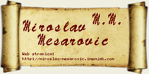 Miroslav Mesarović vizit kartica